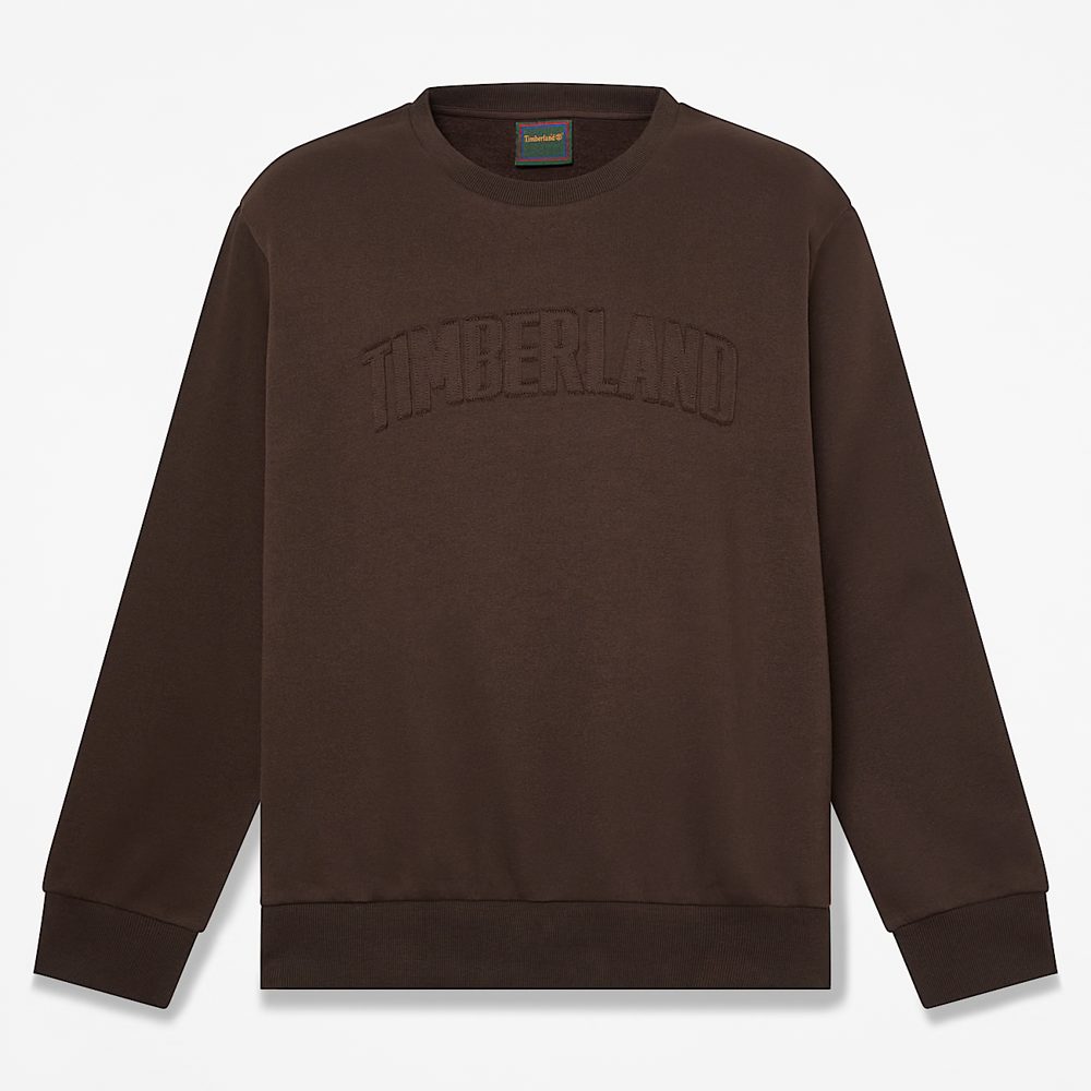 Men's Wareham Logo Crew Sweatshirt, Dark Brown